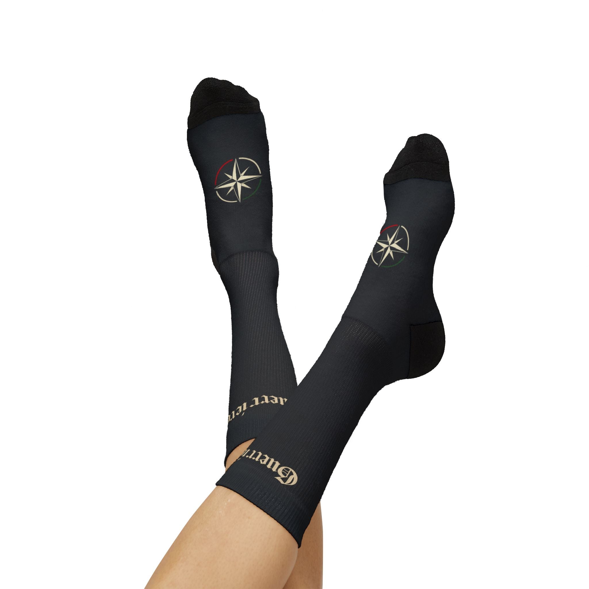 Guerriero — Gothic Crest Crew Socks with ‘Griccetera’ Script