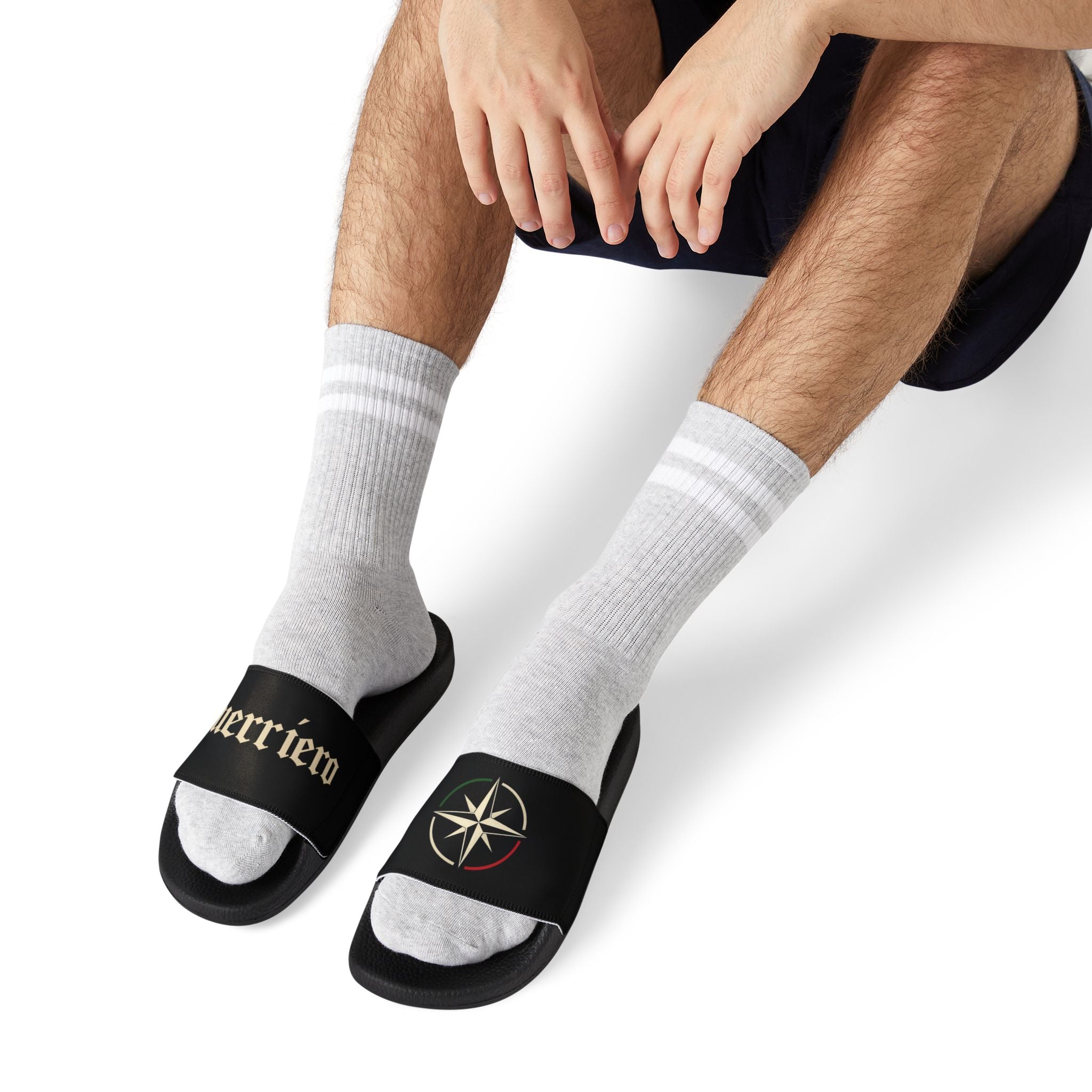 Guerriero OG PRIMO Men's Removable-Strap Slide Sandals — Adjustable Black Comfort Slides